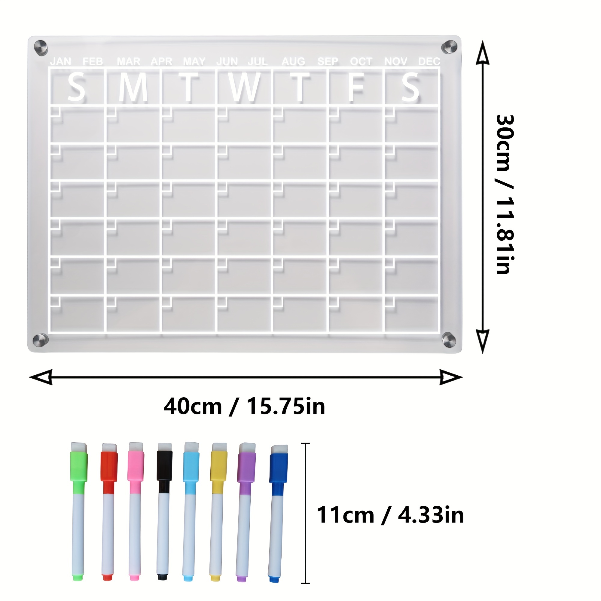 1pc Calendario Lavagna Magnetica In Acrilico Frigorifero - Temu