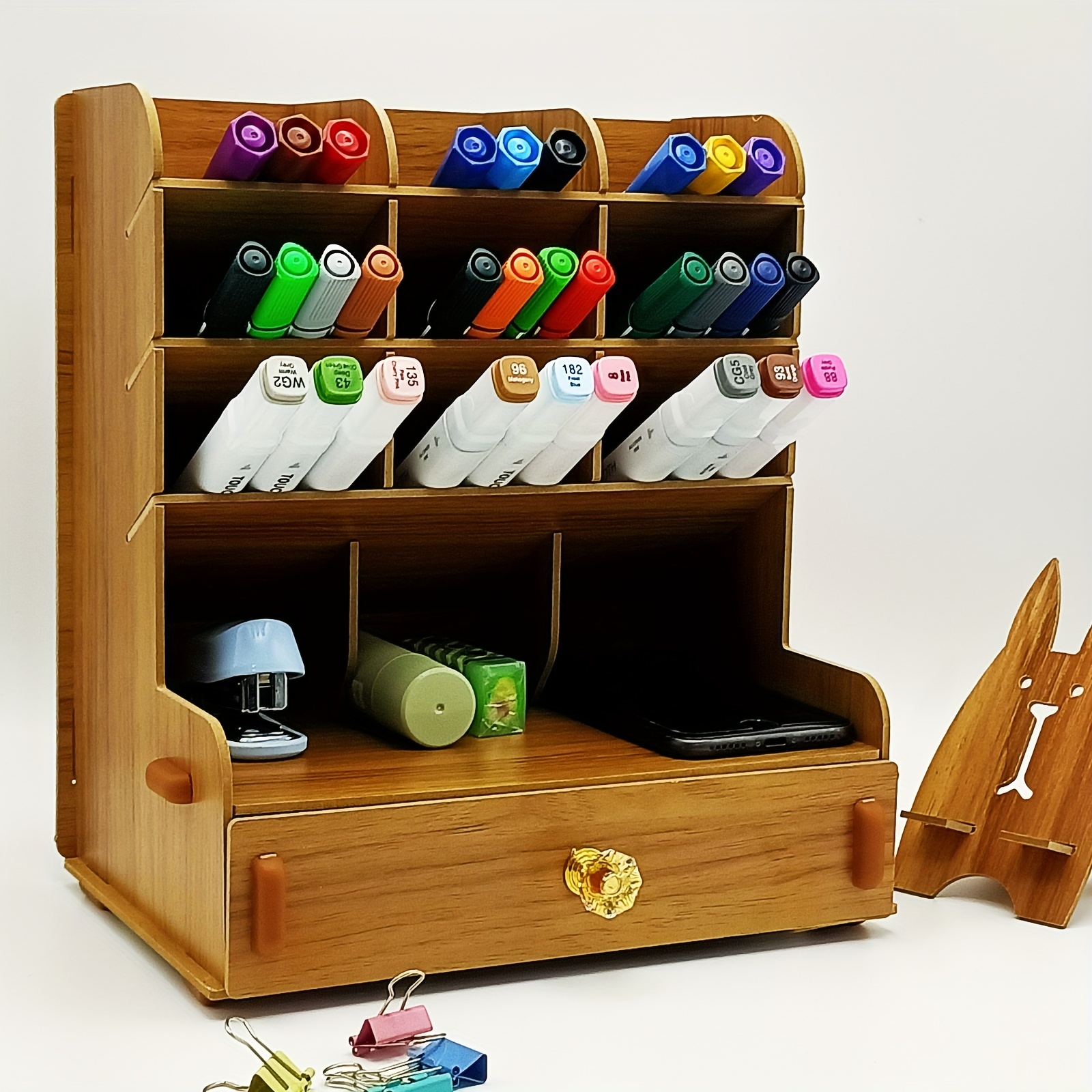 Organize Your Desk With This Diy Wooden Pen Organizer Multi - Temu