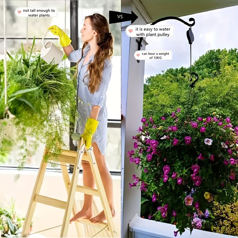 Plant Retractable Pulley Hanger Hanging Planters Flower - Temu