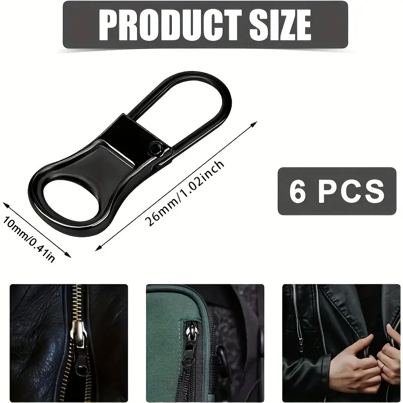 6pcs Universal Jacket Zipper Replacement Zipper Repair Kit with