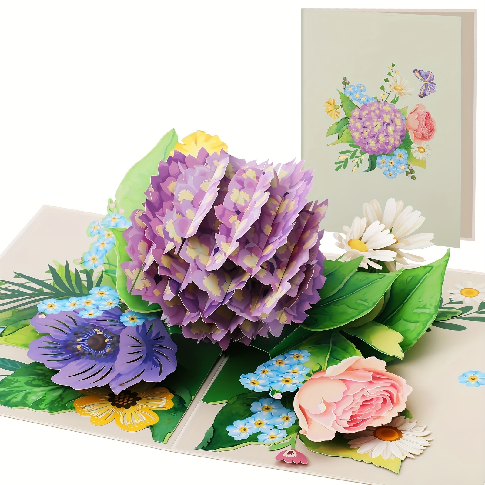 Nantucket Hydrangeas Pop-Up Bouquet Card