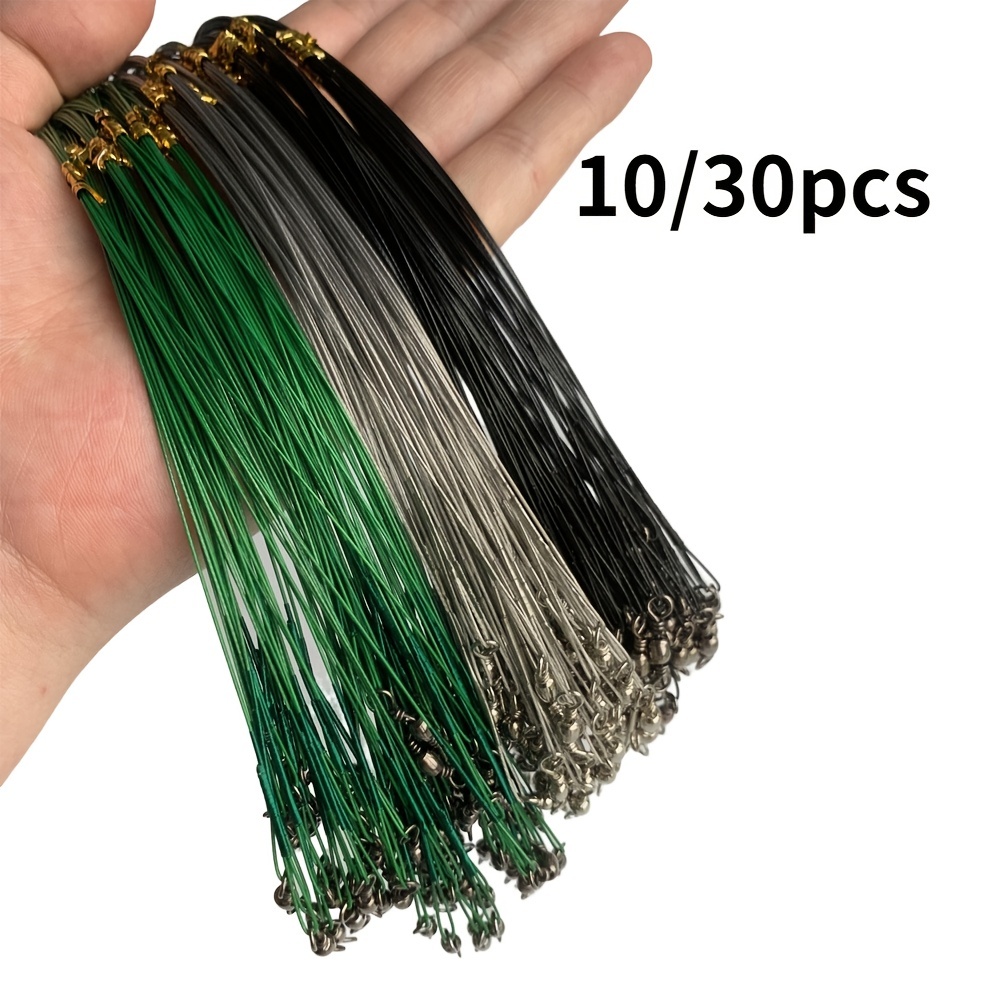 Durable Anti-Bite Steel Fishing Line with Swivel - Available in 15cm, 20cm,  25cm, and 30cm Lengths - Essential Fishing Accessory for Catching Big Fish