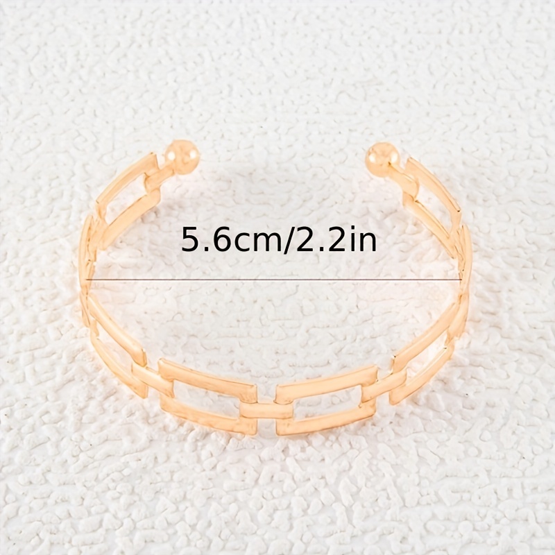 French Light Hollow Square Chain Single Bracelet