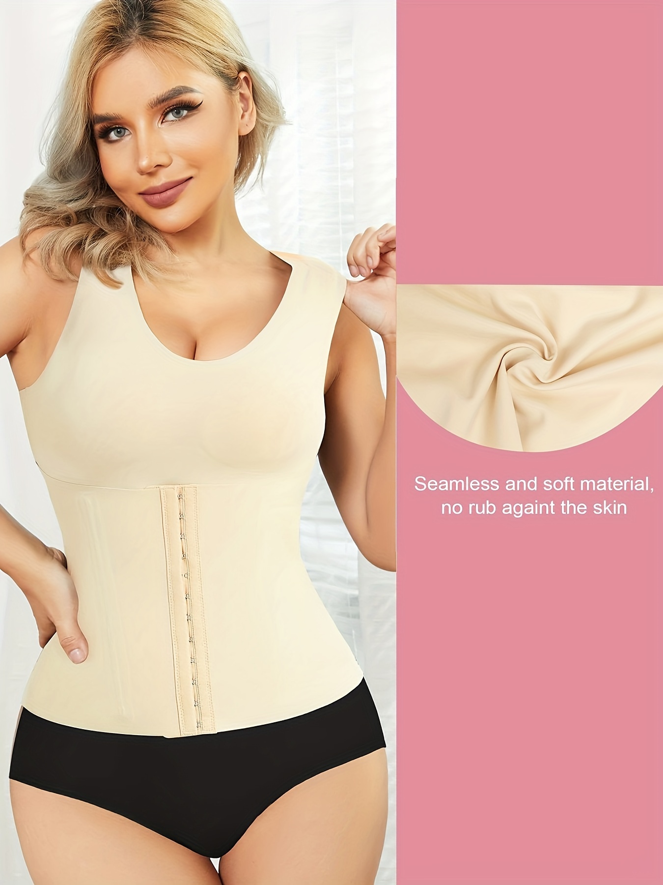 4-in-1 Waist Buttoned Bra Shapewear Plus Size Women's Chest Support Body  Slimming Waist Trainer Breathable Shapewear 
