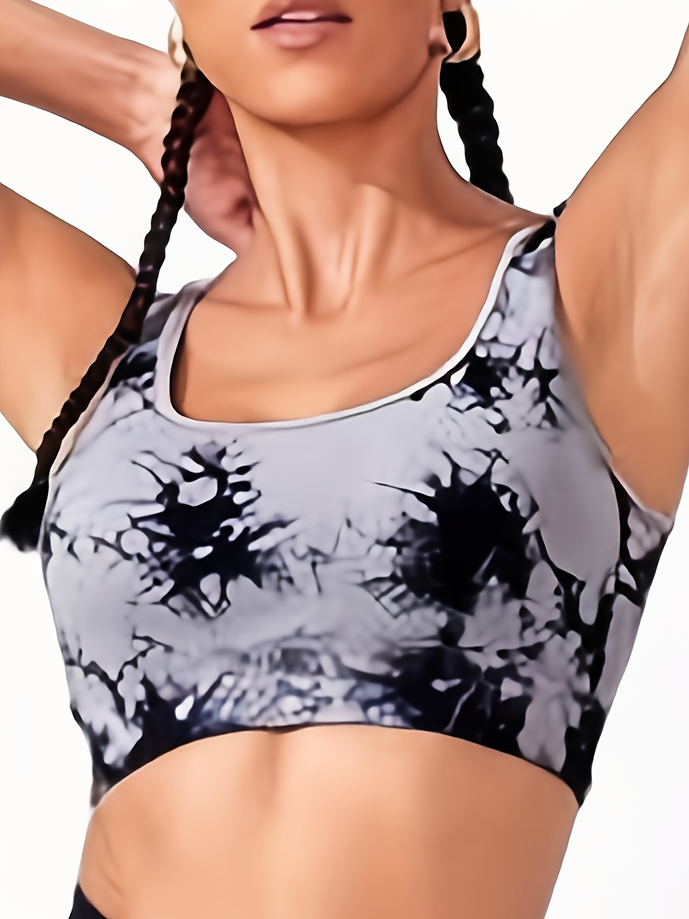 Women's Medium Impact Padded Non-wired Tie-dye Sports Bra