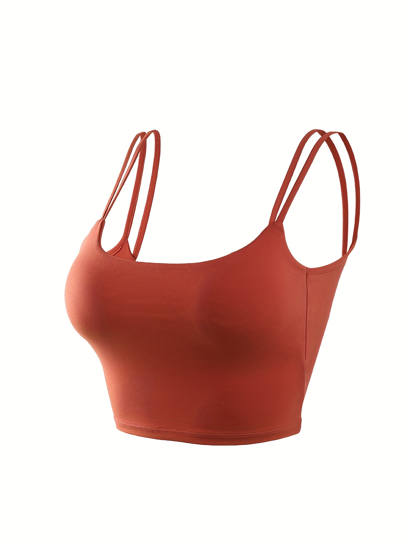  Backless Workout Tops For Women Twist Back Sports Bras  Padded Strappy Yoga Clothes Built In Bra Red S