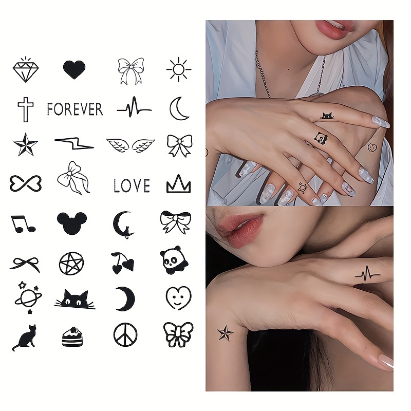 Cute Tattoo Stickers Small Picture Collection Suitable For - Temu, Stickers  Small 