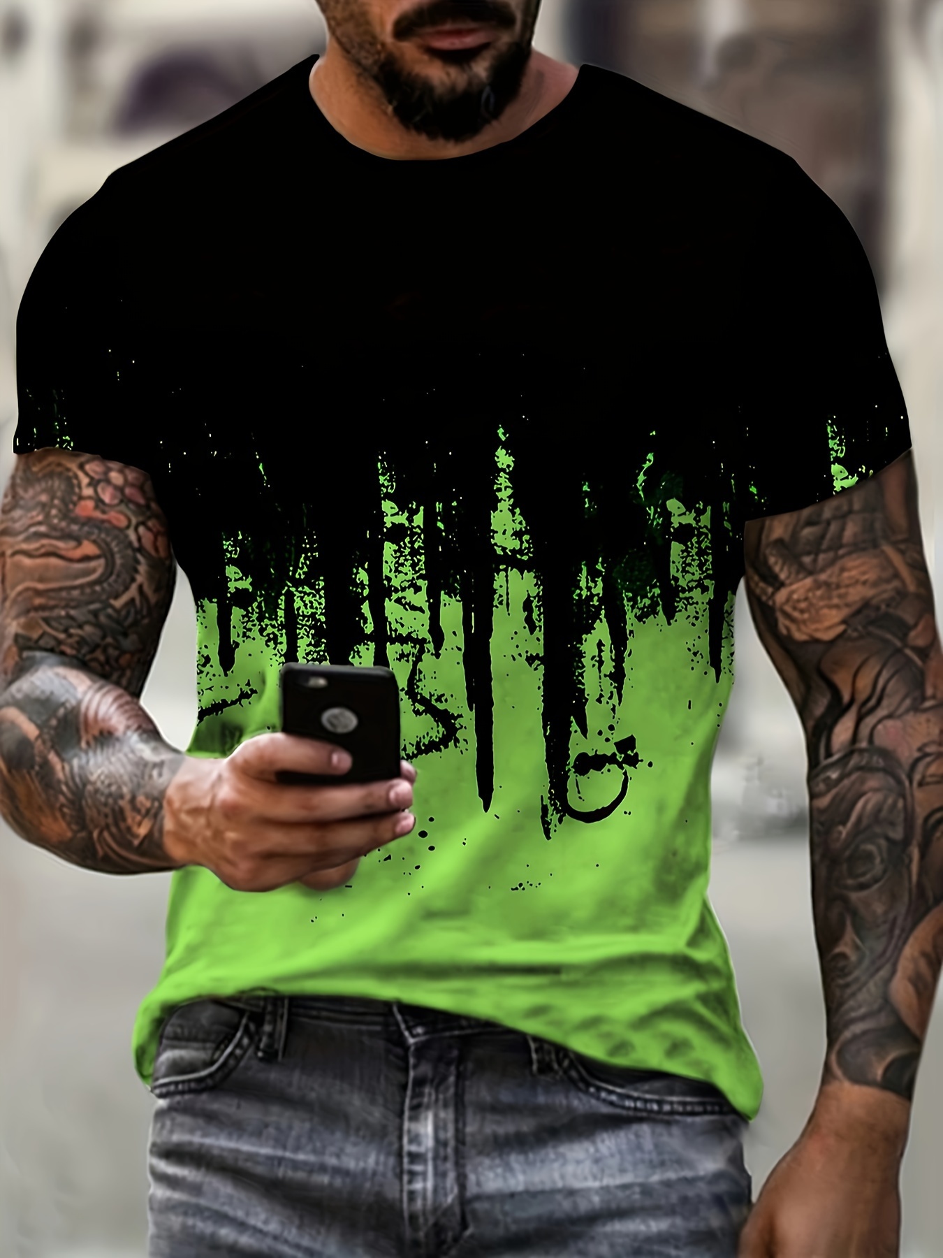 Black and outlet green shirt