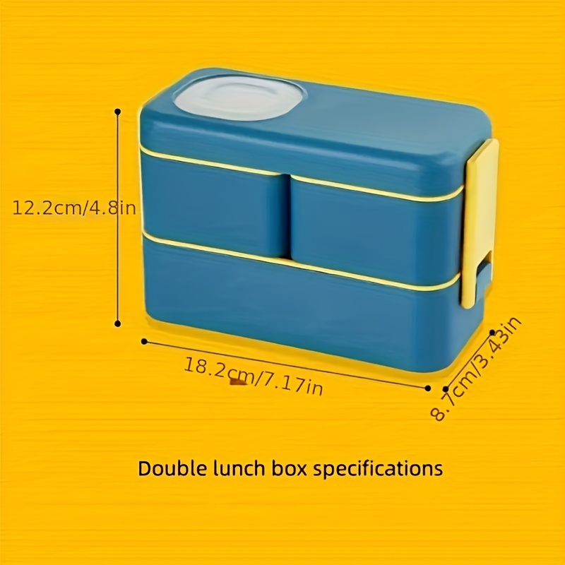 Single/ Double Portable Divided Lunch Box Spork Spoon Sauce - Temu