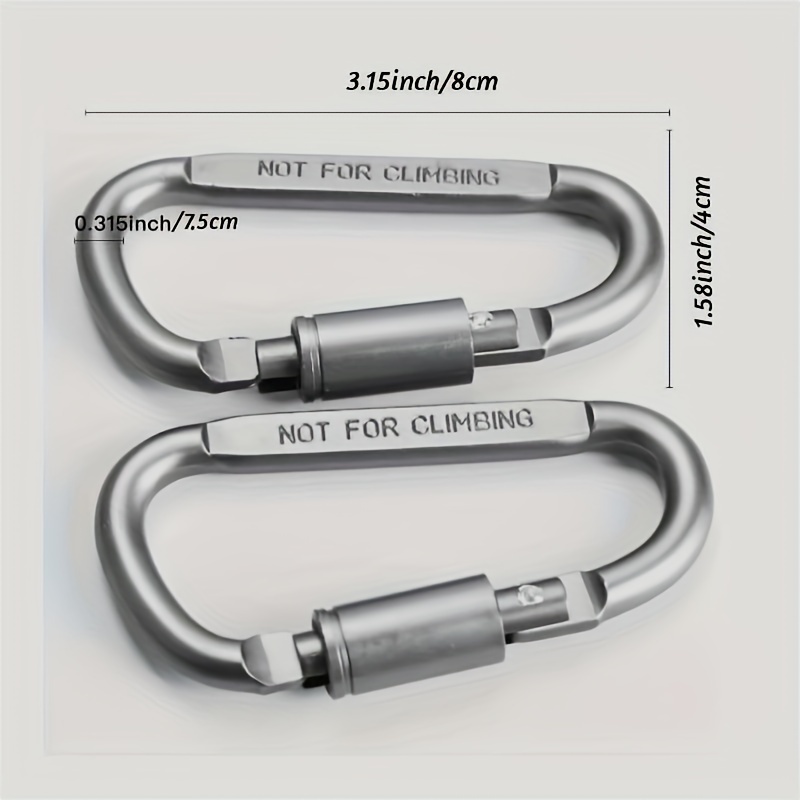 4pcs 3 Locking Hook Aluminum D Ring Clip Screw Gate Keychain