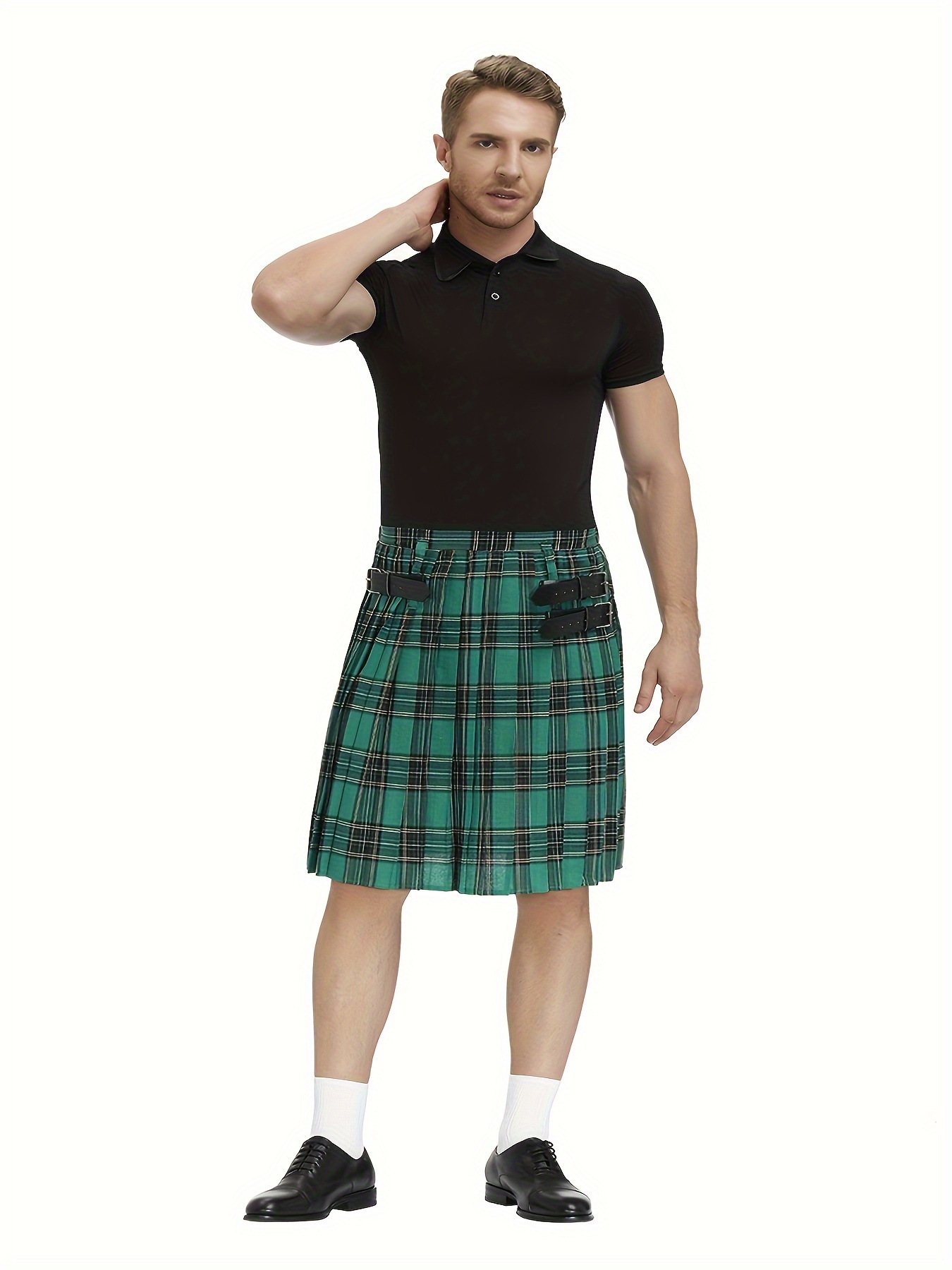 Falda Plisada A Cuadros Para Hombre, Traje Tradicional Escocesa
