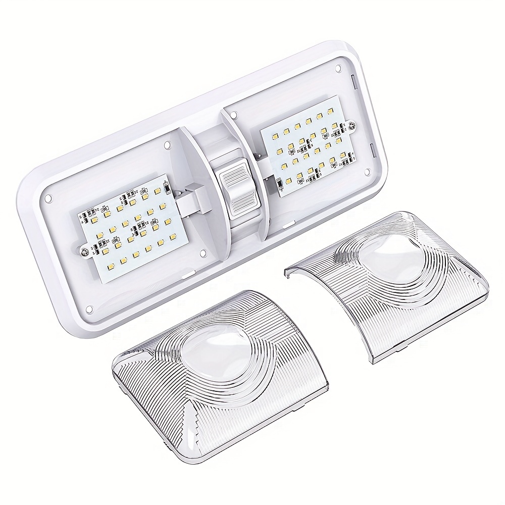 Rv Led Ceiling Double Dome Light Fixture / Switch Interior - Temu