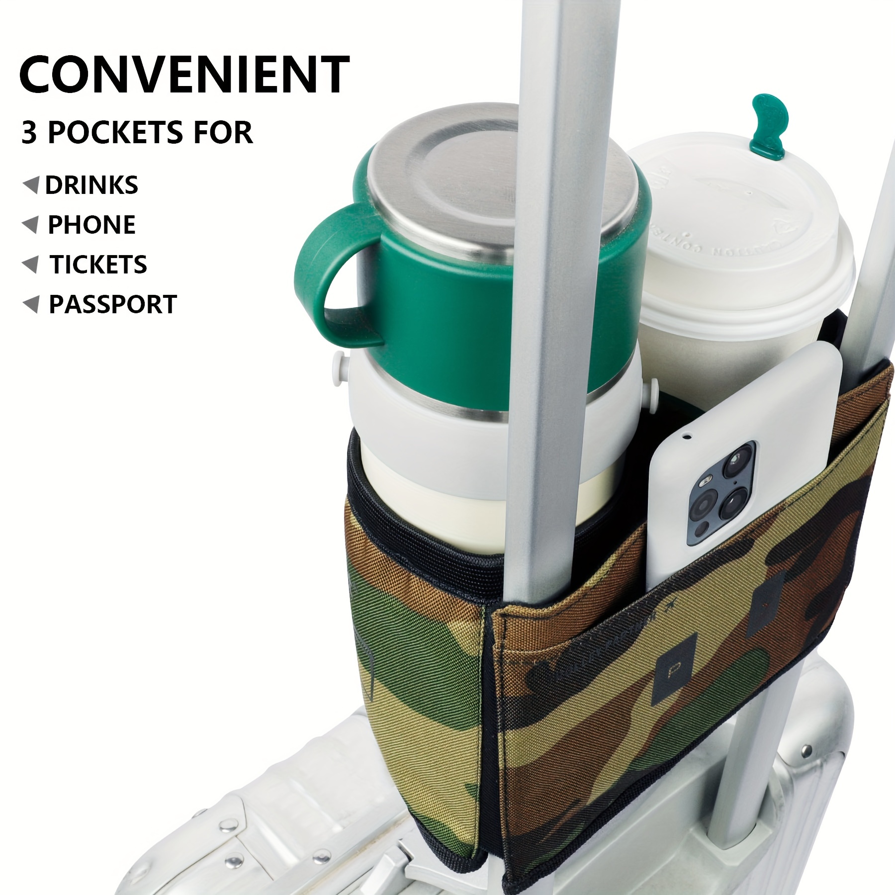 Luggage Cup Holder For Suitcases Travel Free Hand - Temu