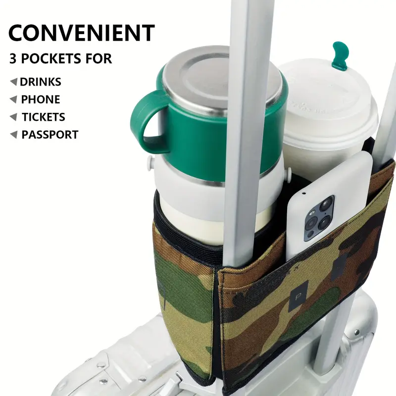 Travel Cup Holder Free Hand Drink Caddy for Luggage with Logo