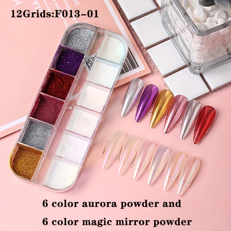 Mirror Chrome Nail Powder Nail Art Glitter Metallic Effect - Temu