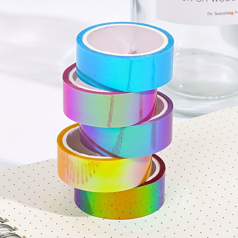1pcs Rainbow Color Washi Tapes Set 15mm*10m Adhesive Basic Decoration  Masking Tape Stickers for