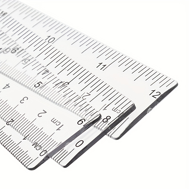 Straight Ruler Transparent Plastic Ruler Drawing Tool Desk - Temu