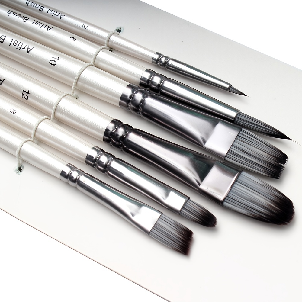 Art Brush Set For Painting 6 Types Of Brushes Suitable For - Temu