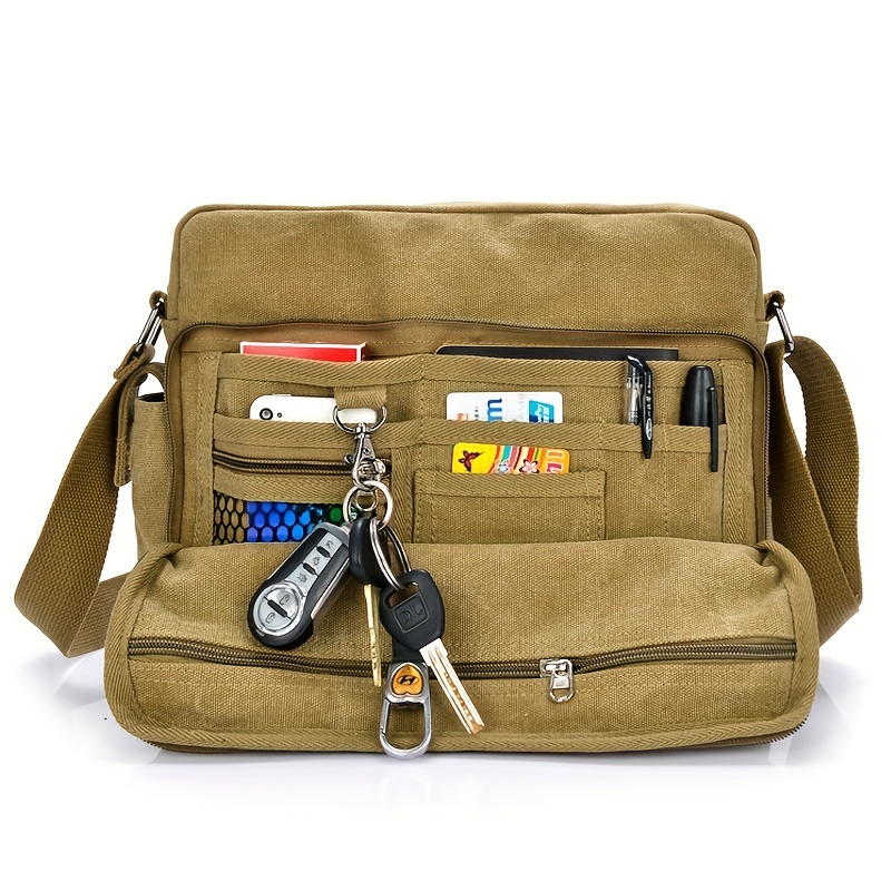 Canvas Sling Bag, Multipurpose Crossbody Bag