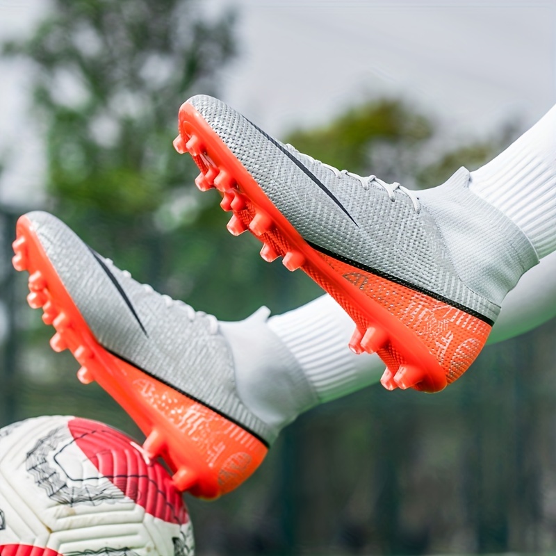 Botas De Fútbol Con Tacos AG Para Hombres, Bloque De Color Profesional  Antideslizante Y Transpirable Con Cordones Para Entrenamiento Y Competición  De