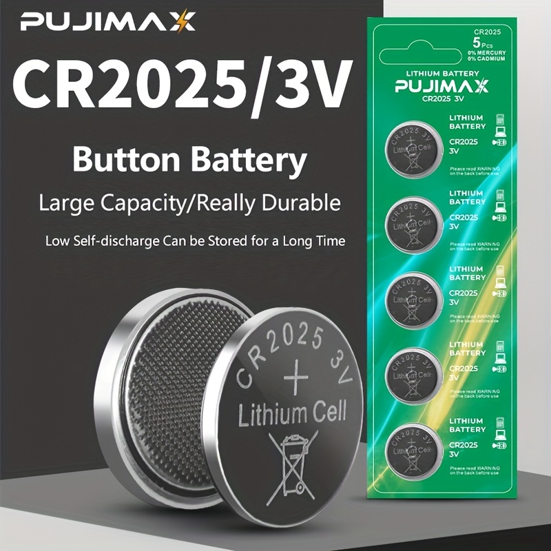 Kriger Gør det tungt beløb Pujimax Mini Cr2025 Button Batteries 3v Lithium Battery  Dl2025/ecr2025/gpcr2025 Cell Coin Lithium Battery For Watch Electronic/toy  Remote/blood Glucose Meter/car Keys/weighing Scale/sensors - Temu