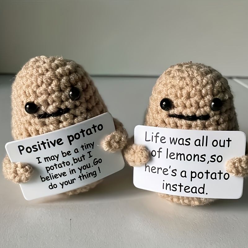 2pcs Positive Potato Knitting Potato Inspired Toy Tiny Doll Funny Christmas  Gift