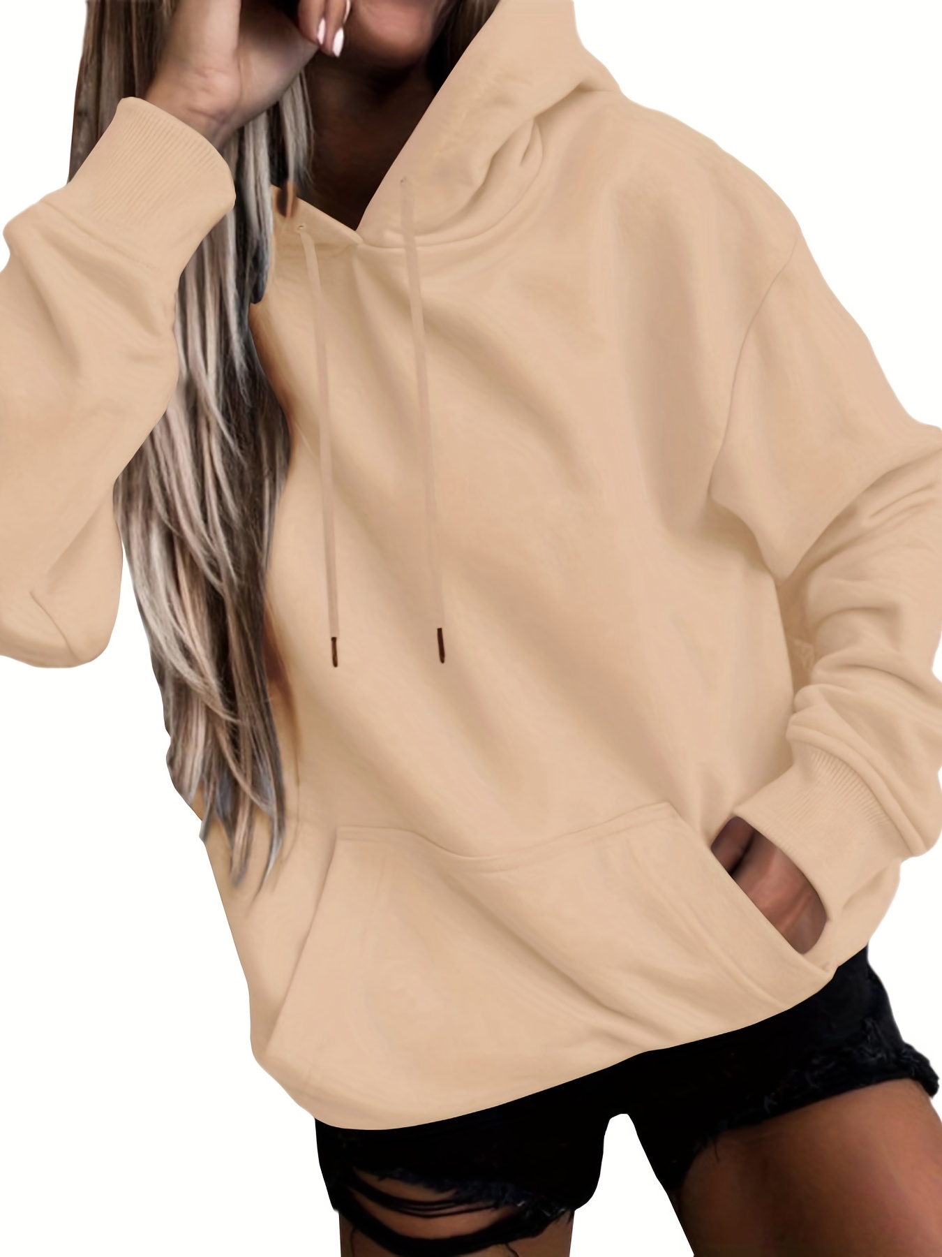 Sand colour hoodie online womens