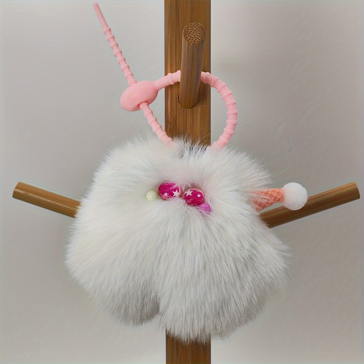 Rex Rabbit Fur Ice Cream Fur Pendant Car Key Bag Ice Cream Pendant-7