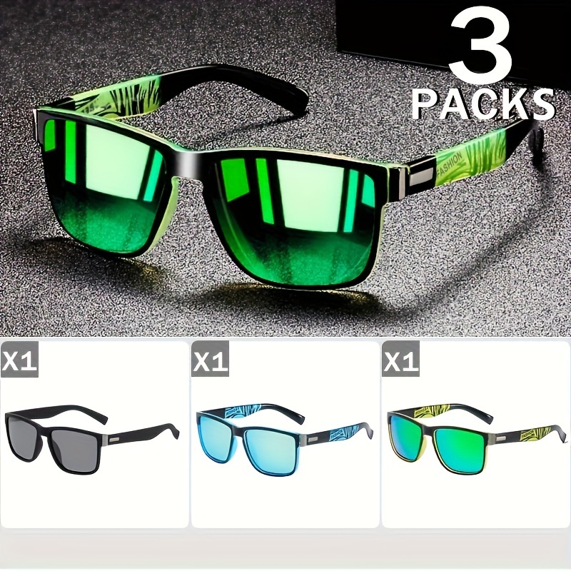 3pcs Outdoor Sports Polarized Sunglasses, Men Fashion Design Style Cycling  Sports Fishing Goggles
