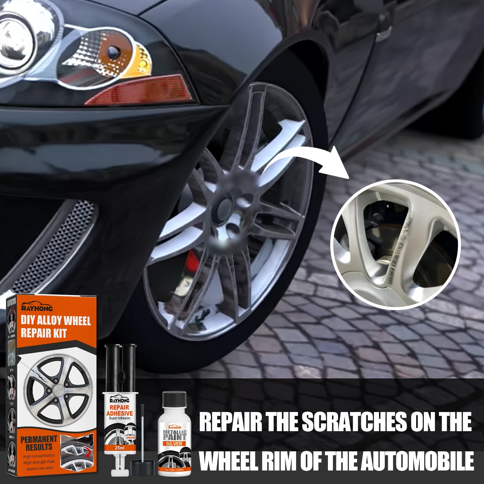 Car Wheel Rim Scratch Repair Kit Car DIY Alloy Wheel Repair