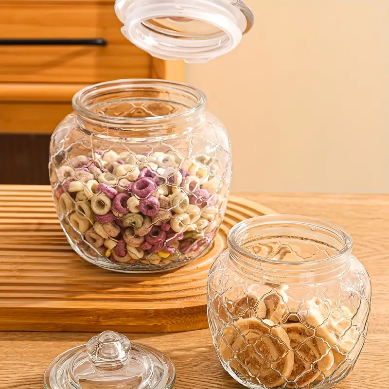 Transparent Glass Sealed Storage Jars, Pickle Jars, Pickle Jars, Grains And  Dried Fruits Container, Candy Jar, Cookie Jar, Kitchen Supplies, Halloween  Essentials, Christmas Essentials - Temu