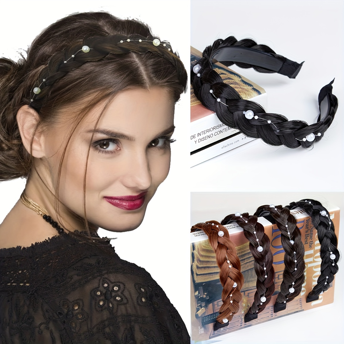 Hairro Braided Headband With Teeth Fishtail Braids Hairband With Tooth  Synthetic Fish Tail Hair Band Plaited Hairband Hair Hoop Braid Headband