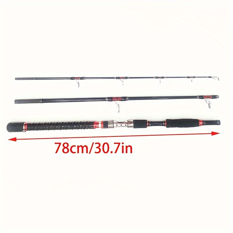3-Section Portable Deep Sea Fishing Rod, 36.29-54.43 KG Power, 170.18cm/180.01cm Length, Carbon Fiber Design with Smooth Ceramic Guides,  , Lightweight & Durable for Offshore Trolling