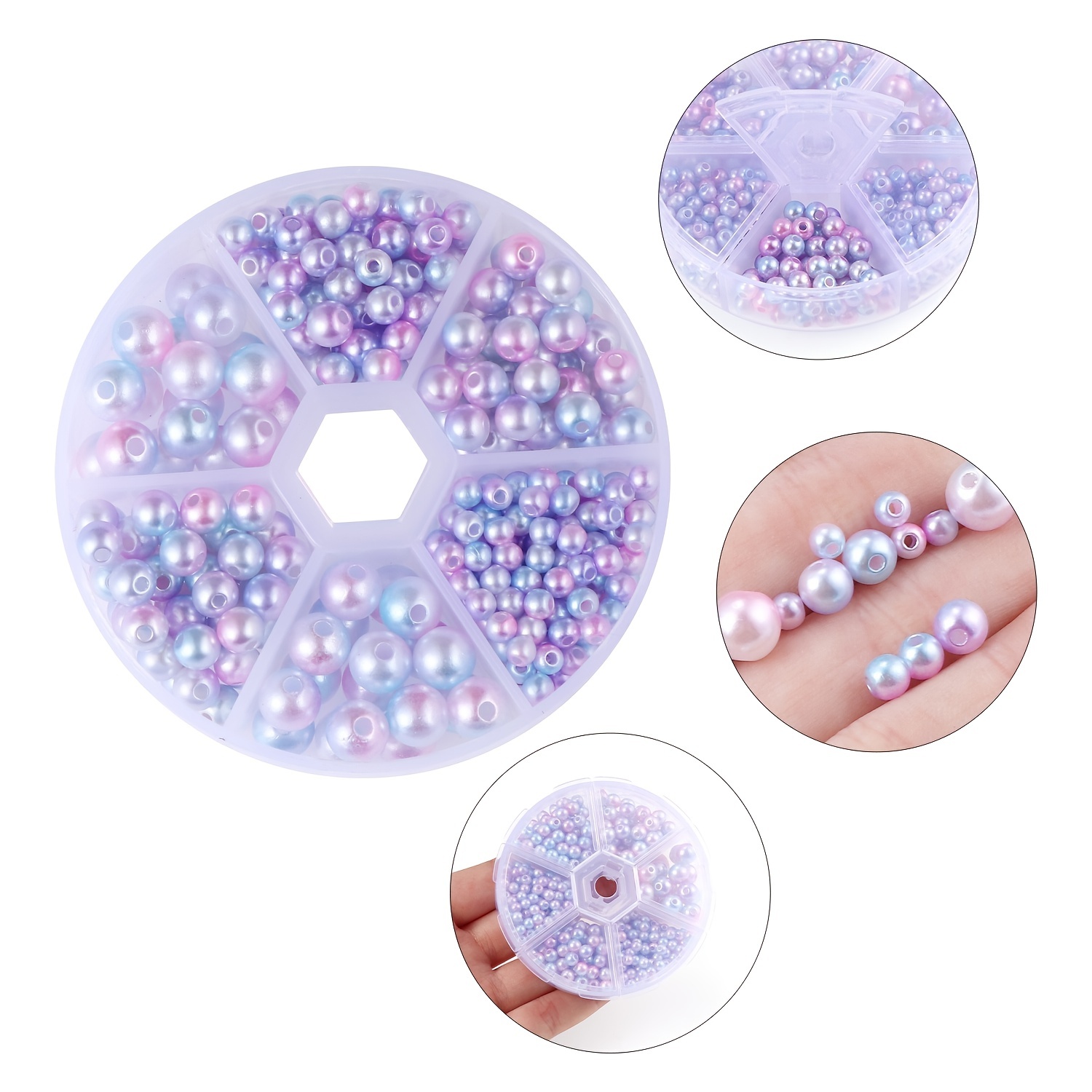 340pcs Round Pearl Beads for DIY Jewelry Making