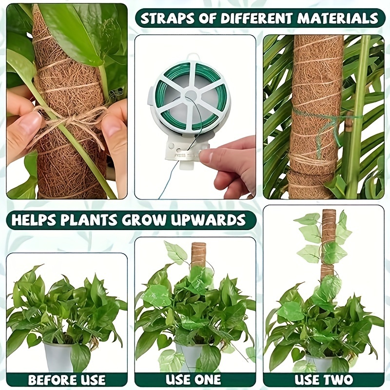 26pcs, Moss Pole Plant Stakes Set Moss Stick Climbing Plant Support Coco  Coir Poles Supports For Potted Plants Indoor Plants Monstera Stake With Rope