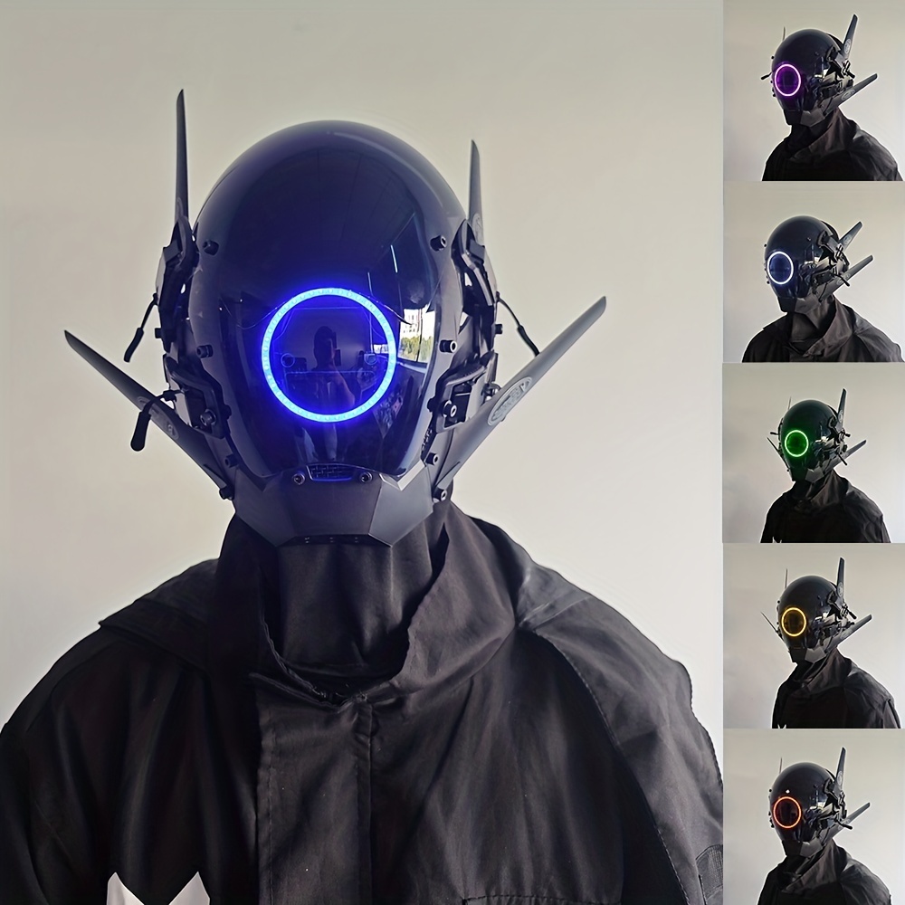 Cyberpunk Masque Rond Light Wing Led Light-emitting Mask Technologie Sense  Helmet Mask