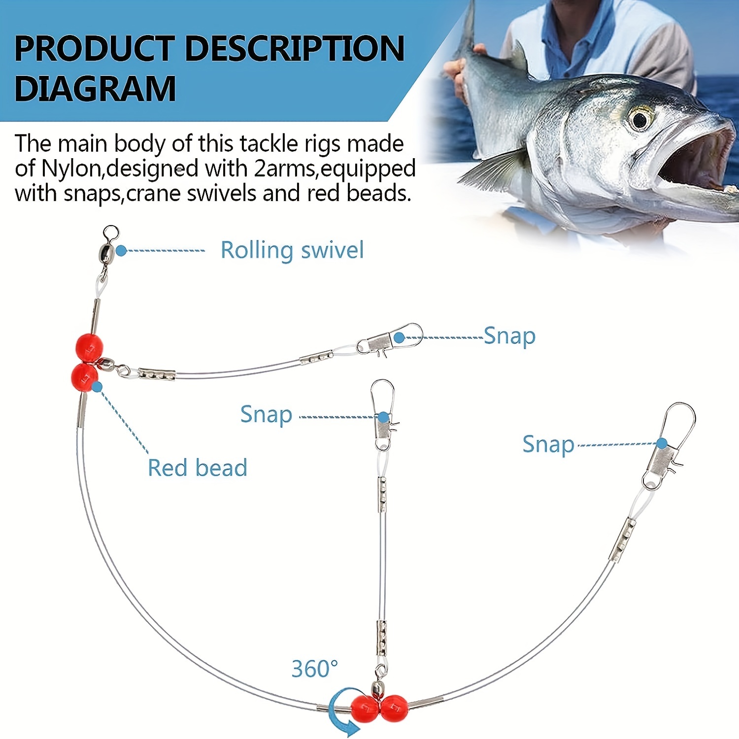 Saltwater Fishing Tackle Rig Swivels Snap High strength - Temu Malaysia