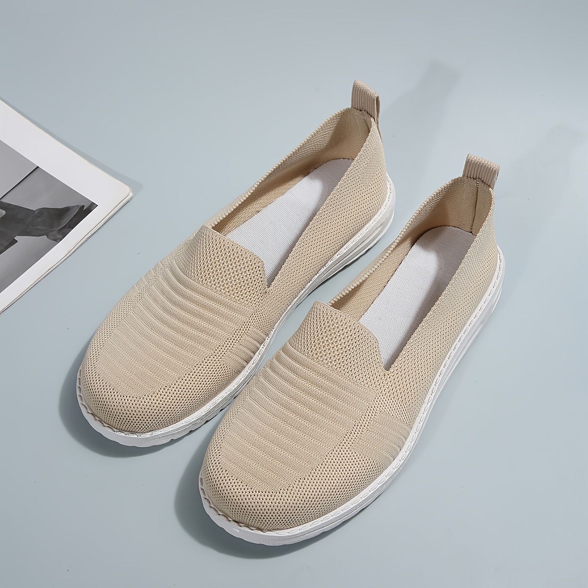 Women's Mesh Slip-on Walking Shoes Breathable Flats