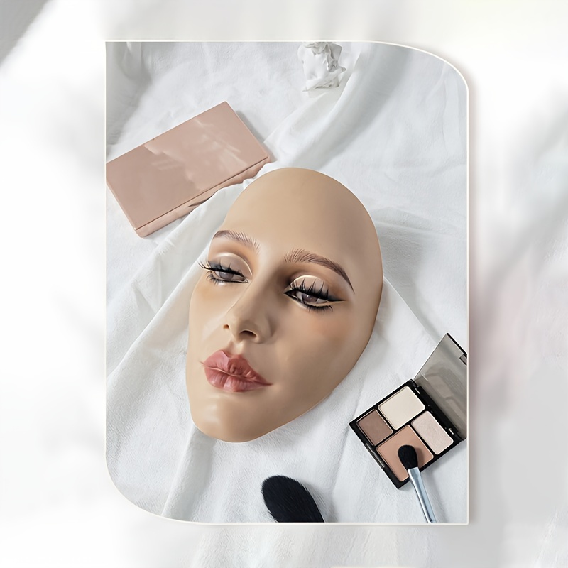 Eyebrow Tattoo Practice Makeup Board Training Skin Silicone Practice for  Beauty Academy Full Face Lips Nose Eyelash Reusable Pad