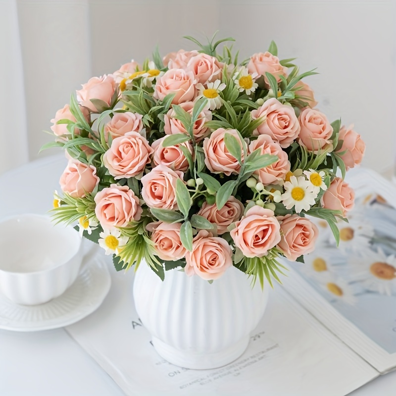 Simulated 6 Roses Wedding Simulated Flowers Home Decoration - Temu