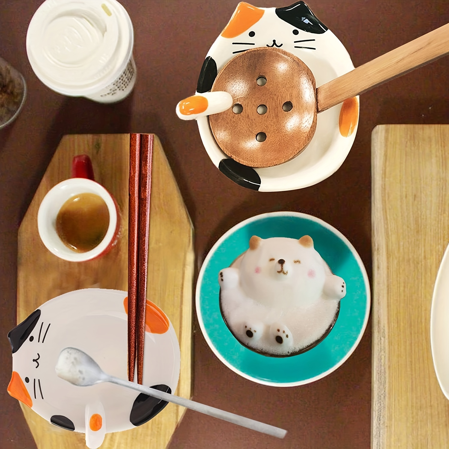 Our handmade ceramic striped cat spoon rest is fun functional art !