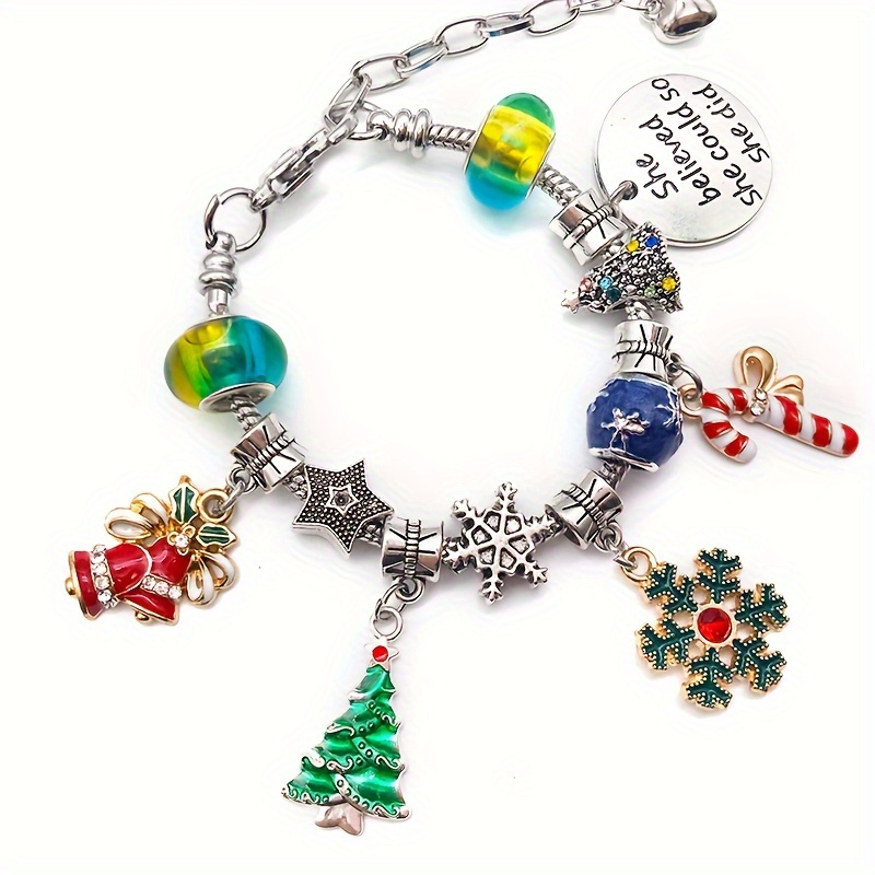 Set, Christmas Bead Bracelet Set Fashion Creative Handmade Colorful Rice Bead Christmas Tree Bracelet Bracelet Holiday Gift, Navidad, Christmas