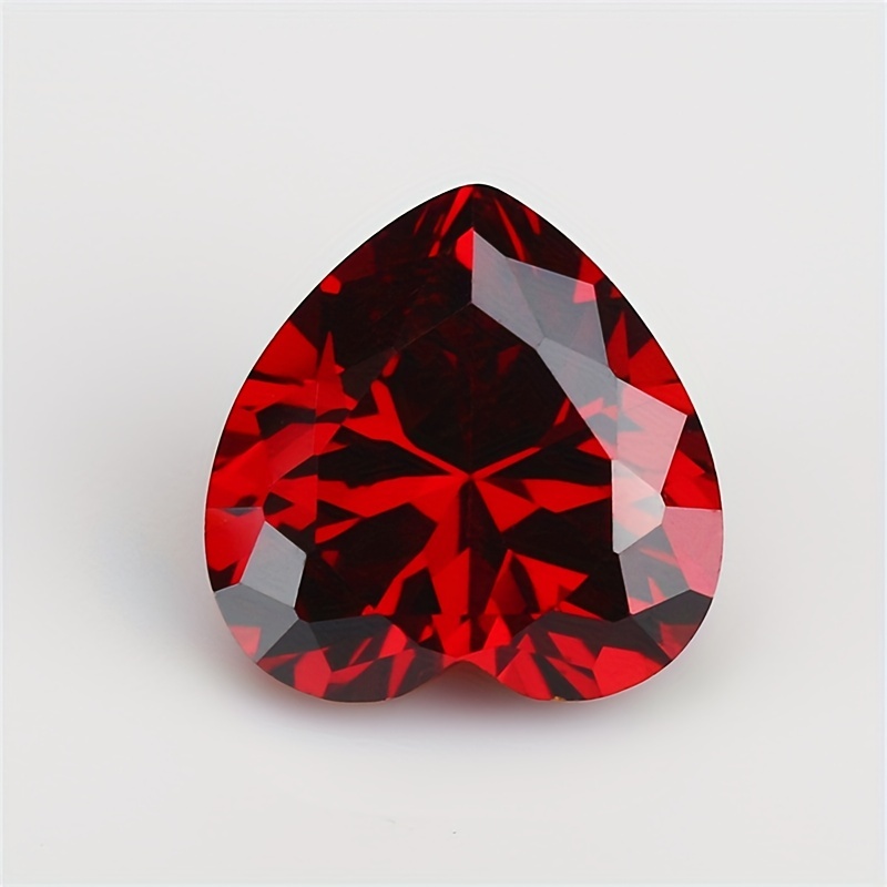 Machine Cut Heart Shape Garnet Cubic Zirconia Artificial - Temu