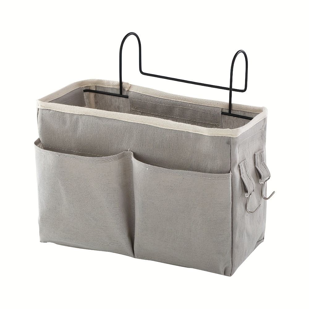 Ozzptuu Bedside Storage Caddy – Hanging Bag For Headboards Or Bunk Beds, Grey