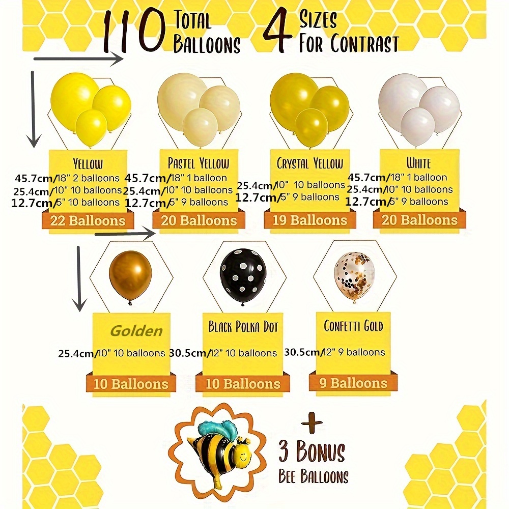 Set, Kit De Guirlande D'arche De Ballon D'abeille, Décoration De