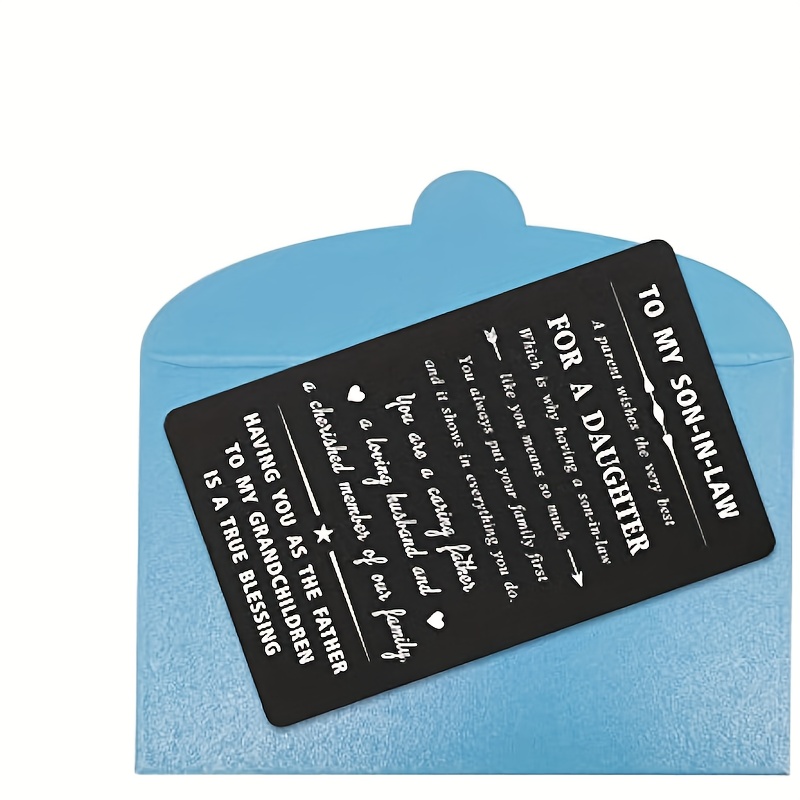 son in law metal wallet insert card thank gift Temu Canada