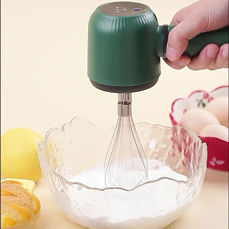 Electric Cordless Kitchen Hand Mixer - Portable Egg Beater Small Whisk Cake  Mixer,Handheld Rechargeable Stainless Steel Whisk Machine with 7 Speed