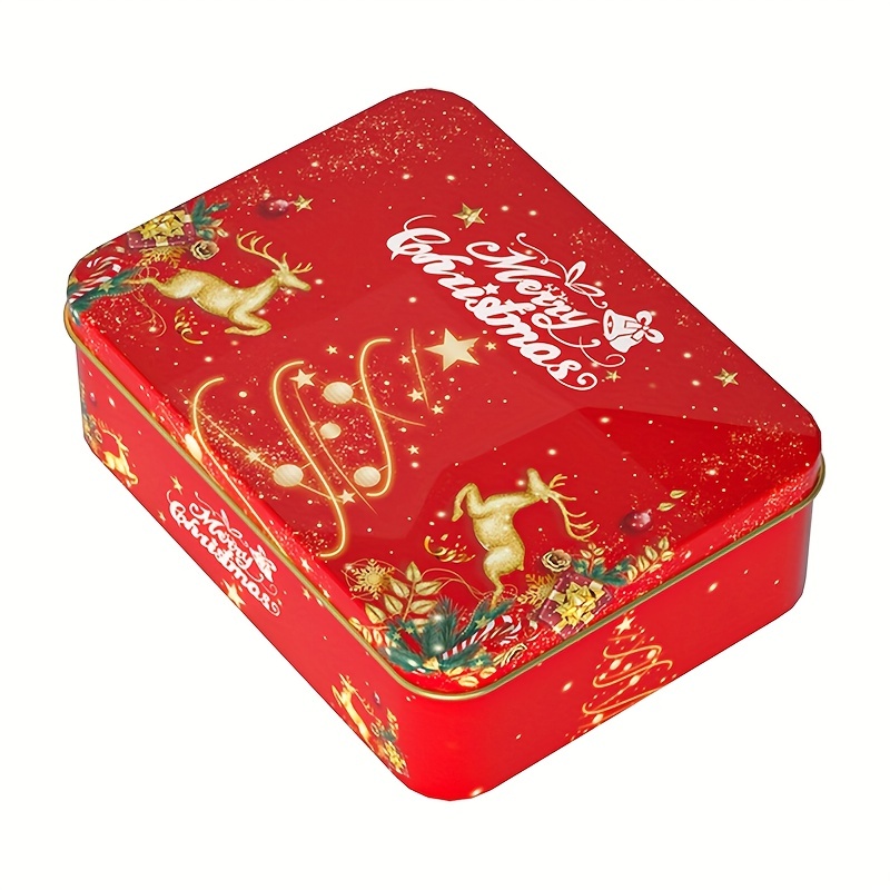 Christmas Cookie Tins Round Santa Holiday Treats Chocolate - Temu