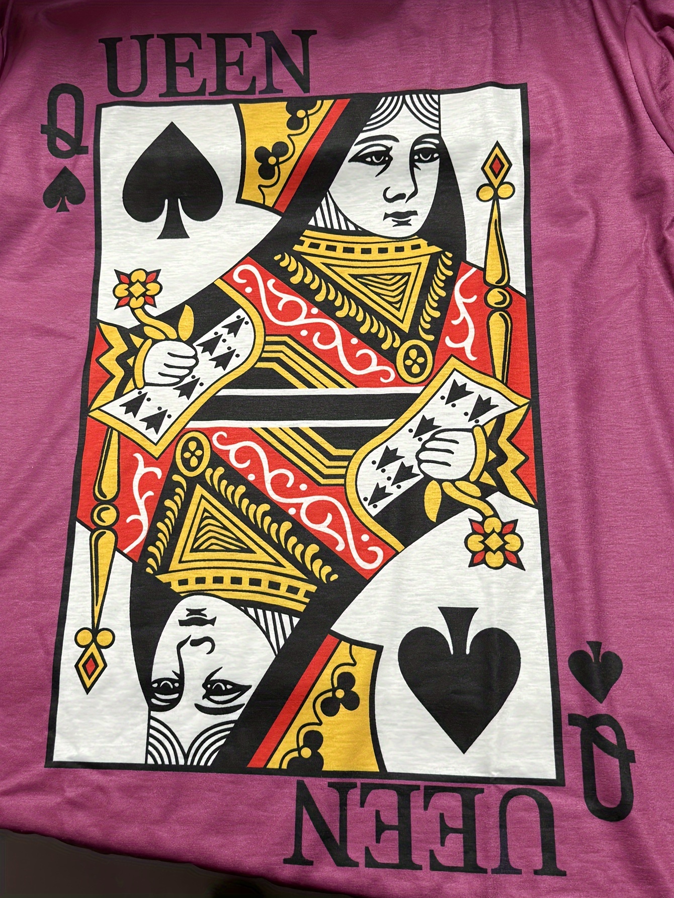 Plus Size Casual Sweatshirt Women s Plus Poker Cards Print Temu