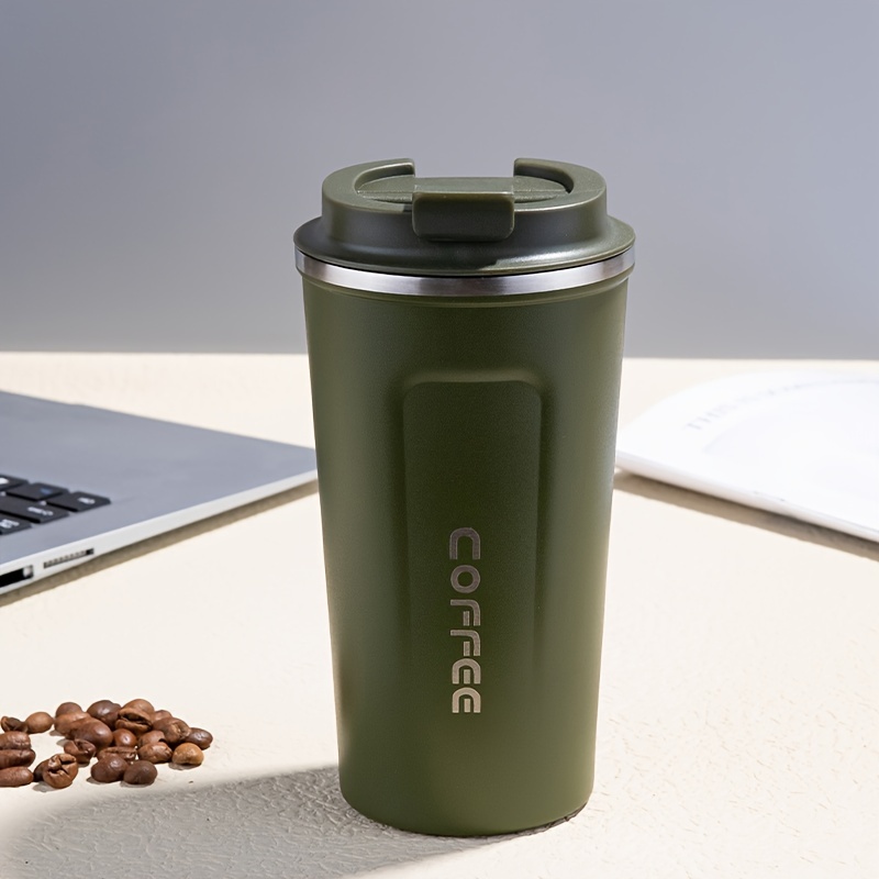 Travel Coffee Mug Spill-proof, Insulated Coffee Cup, Hot Coffee Flat Cup,  Reusable Travel Coffee Cup With Sealed Lid, Vacuum Stainless Steel Coffee  Cup For Hot / Iced Coffee Tea - Temu